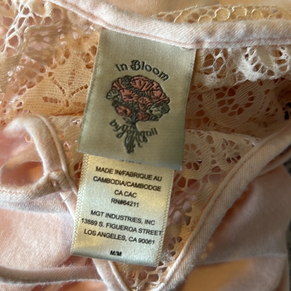 In Bloom by Jonquil Lace Trim Cotton Blend Pale Pink Chemise​​​​​​​​​ - Picture 6 of 7